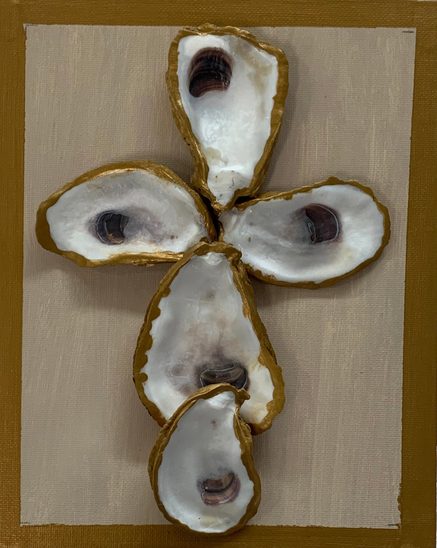 Oyster Cross on Canvas